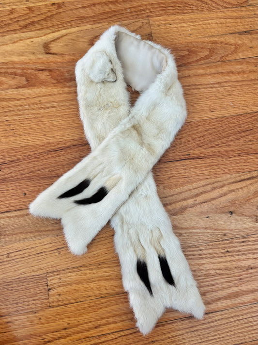 Vintage ermine taxidermy stole