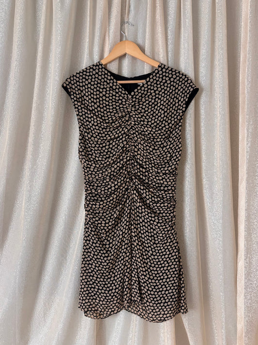 Banana Republic Georgette ruched polka dot dress