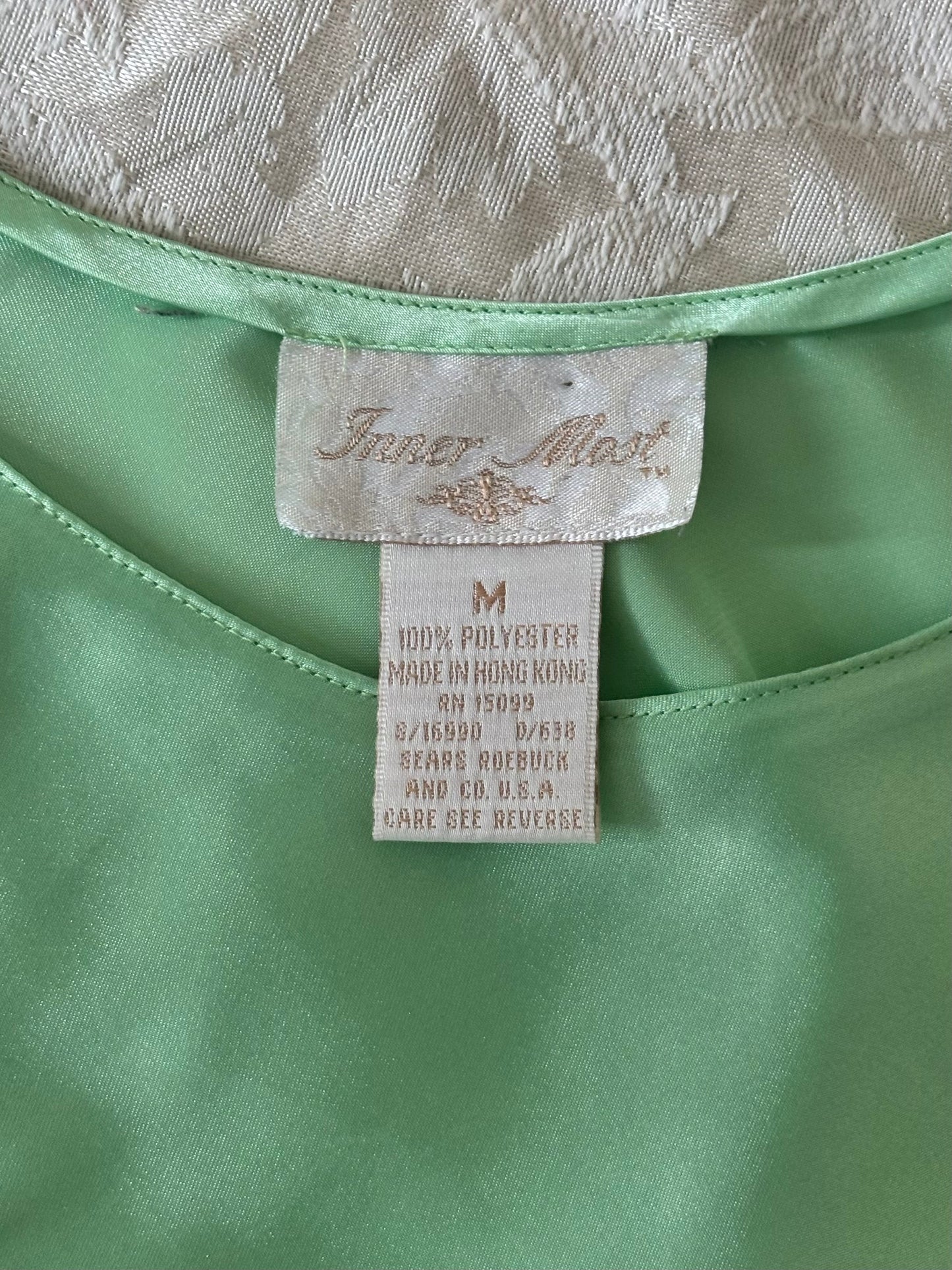 80s green floral slip