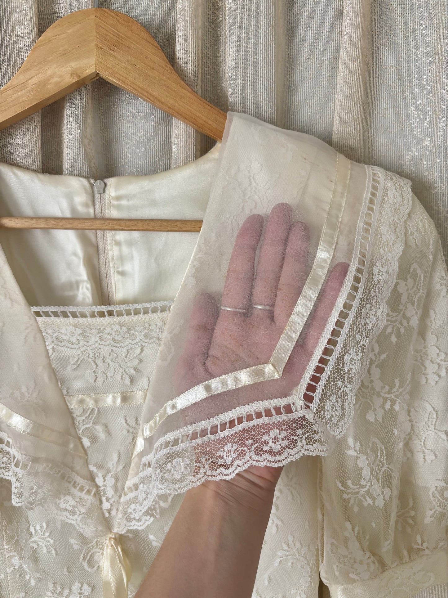 80s lace sailor collar Gunne Sax
