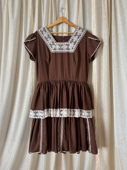 70s western square dance prairie dress