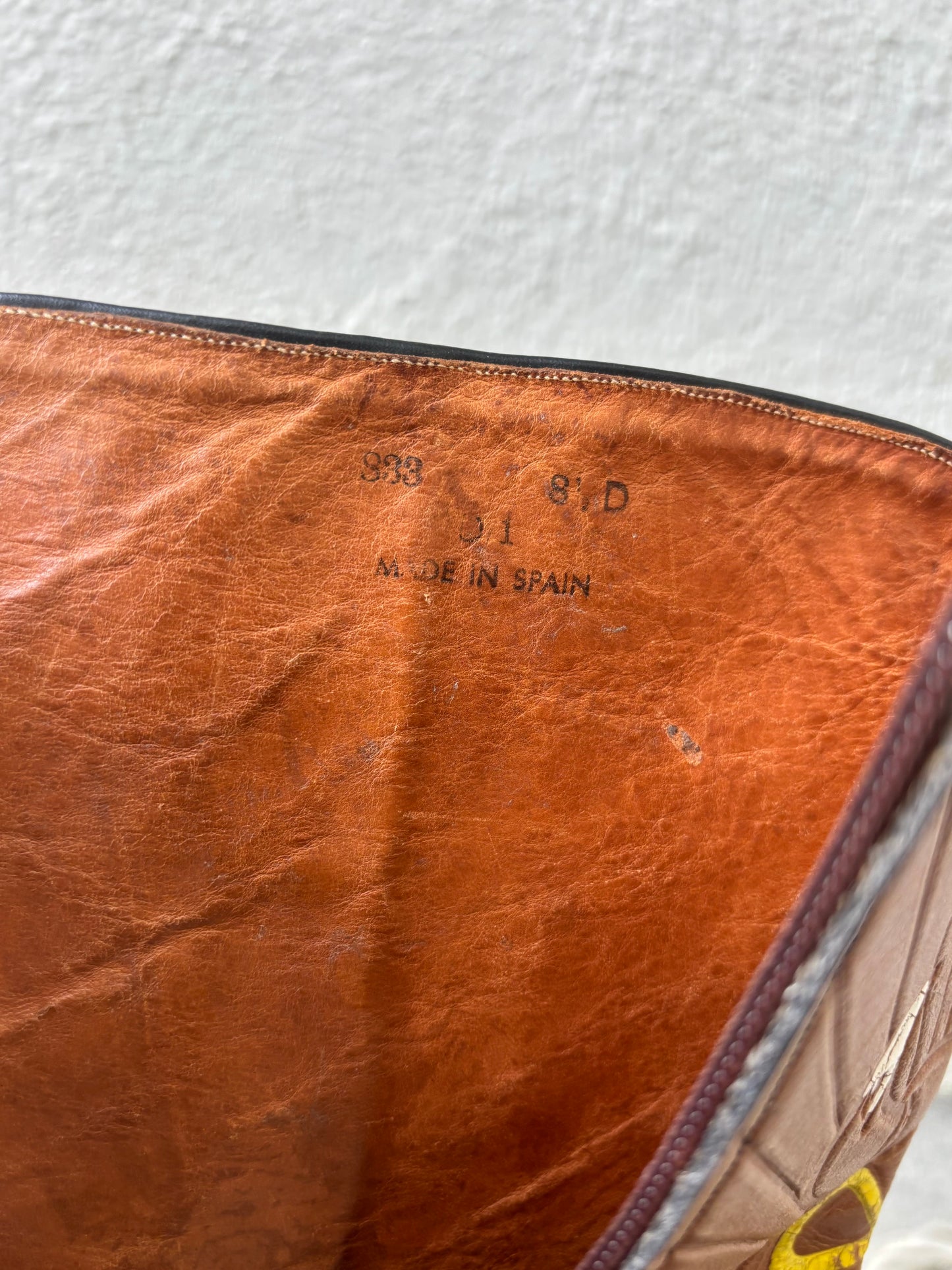 60s/70s custom tooled leather tall boots with Native American motif