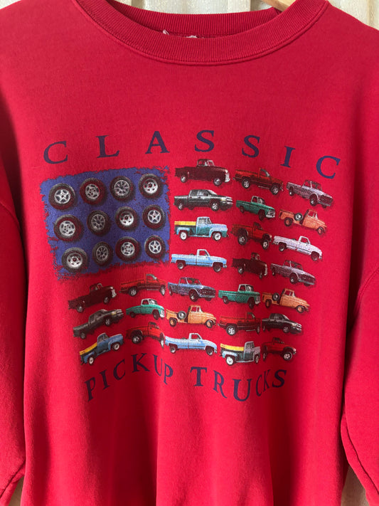 90s classic pickup trucks crewneck