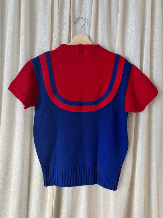 Vintage cheerleader mock neck sweater