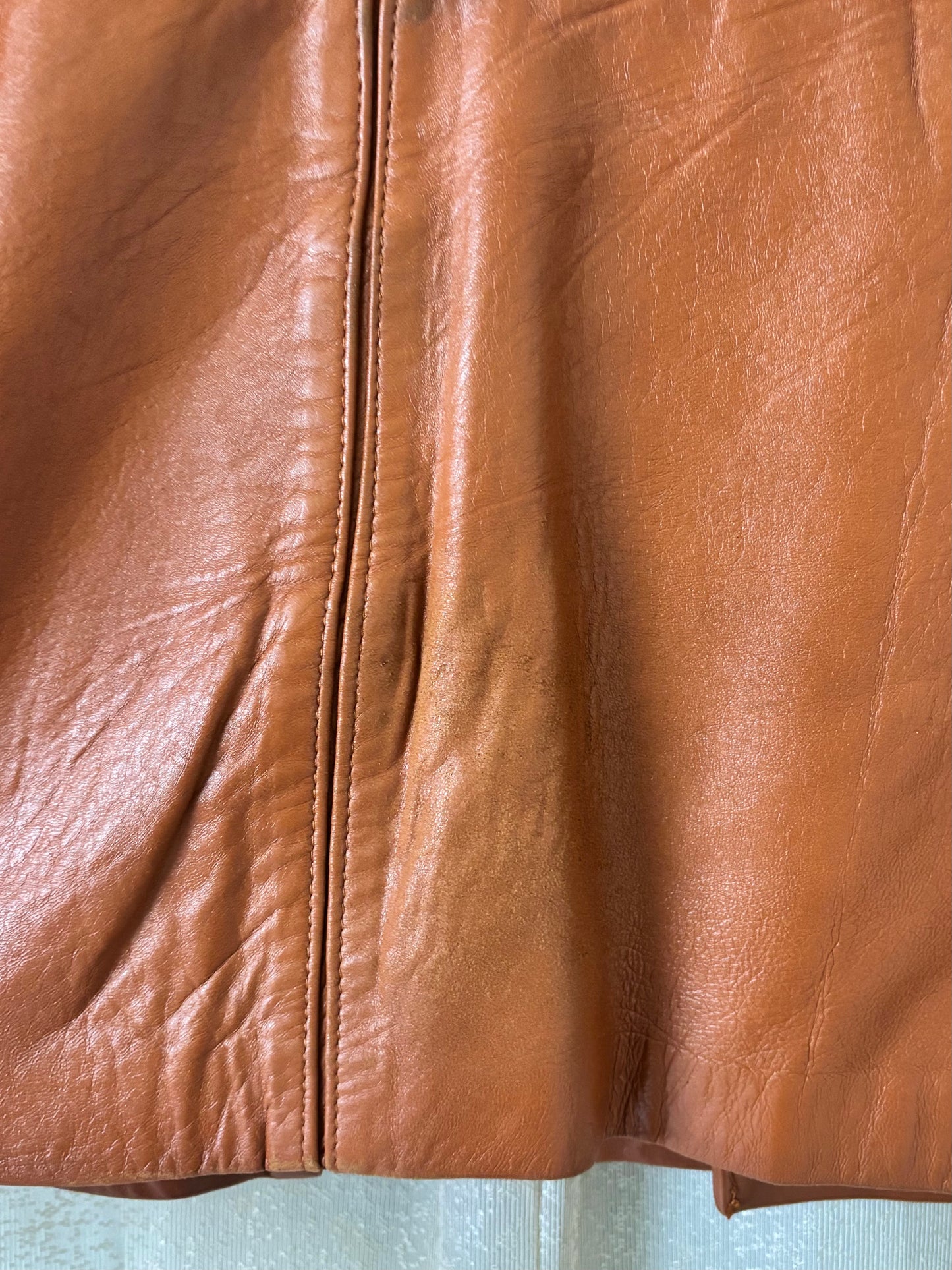 70s Golden Collection by Raffaelo brown leather jacket