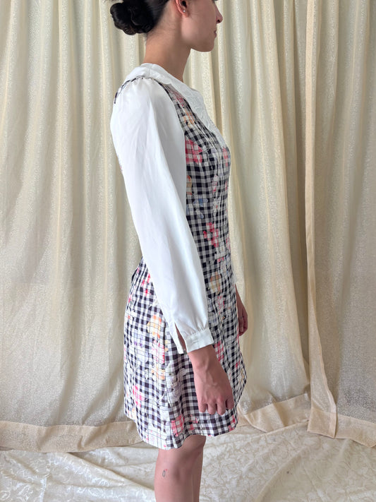 Checkered floral dress