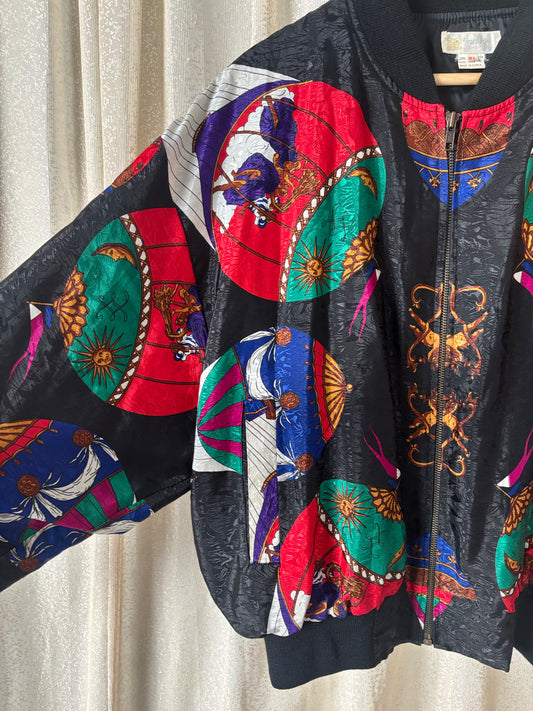80s Korean hot air balloon baroque bomber jacket