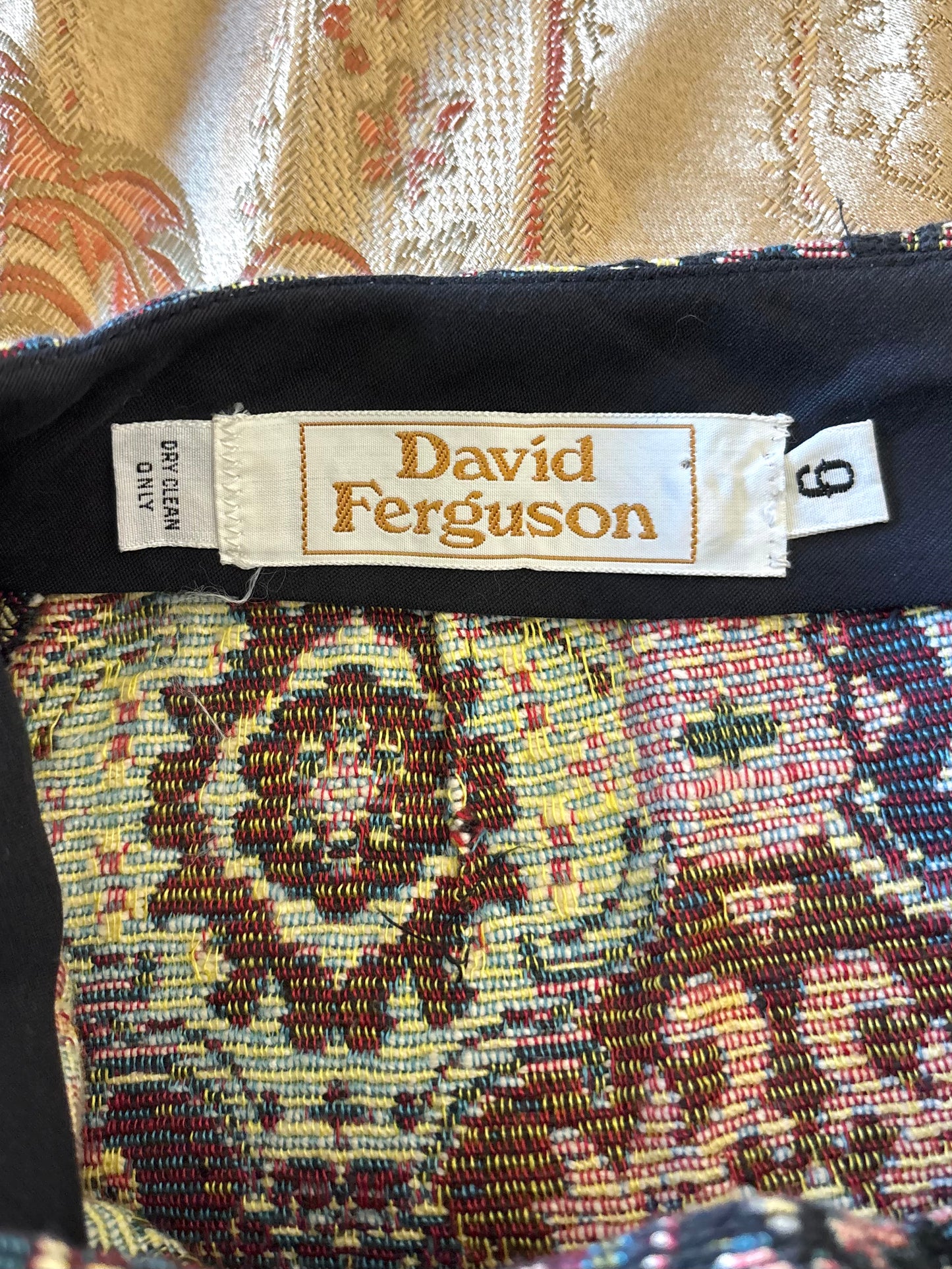 60s/70s belted tapestry maxi skirt