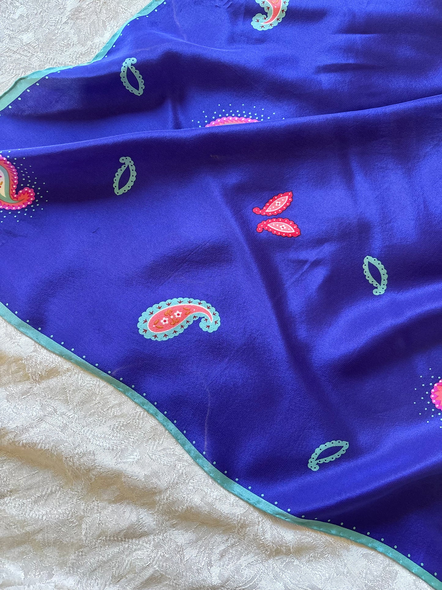 Vintage Hanae Mori silk paisley scarf