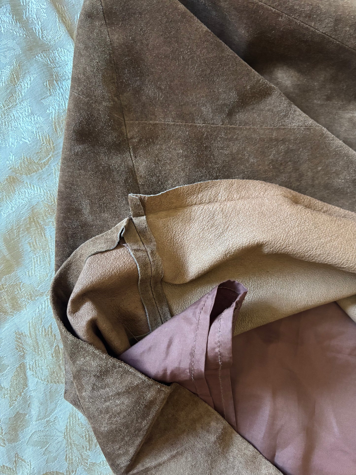 Oleg Cassini asymmetrical suede skirt