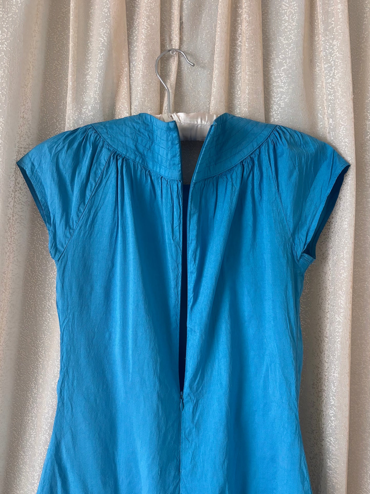 Silk turquoise mini dress