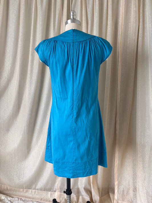 Silk turquoise mini dress
