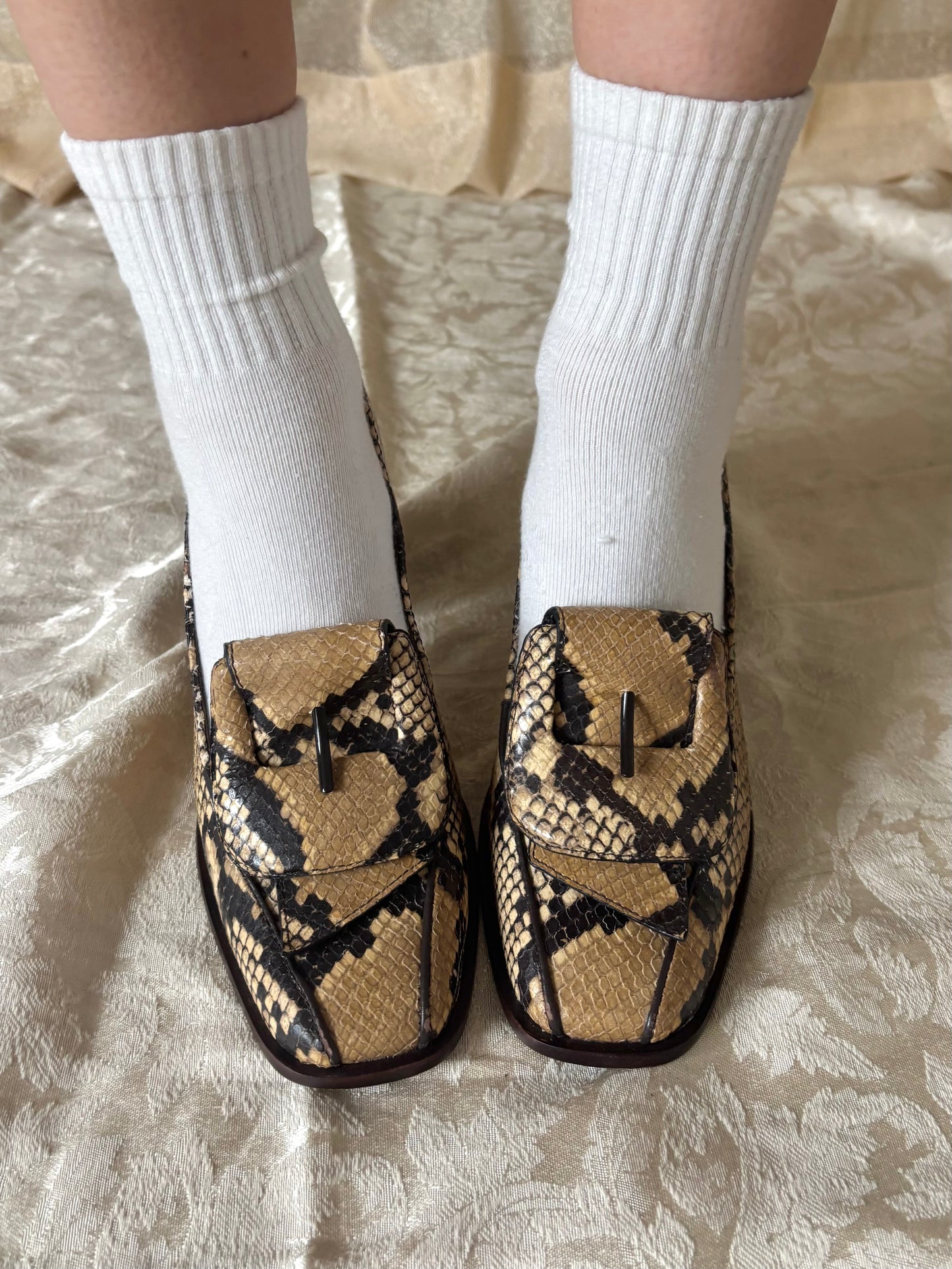 Tory Burch snake-print loafer pumps