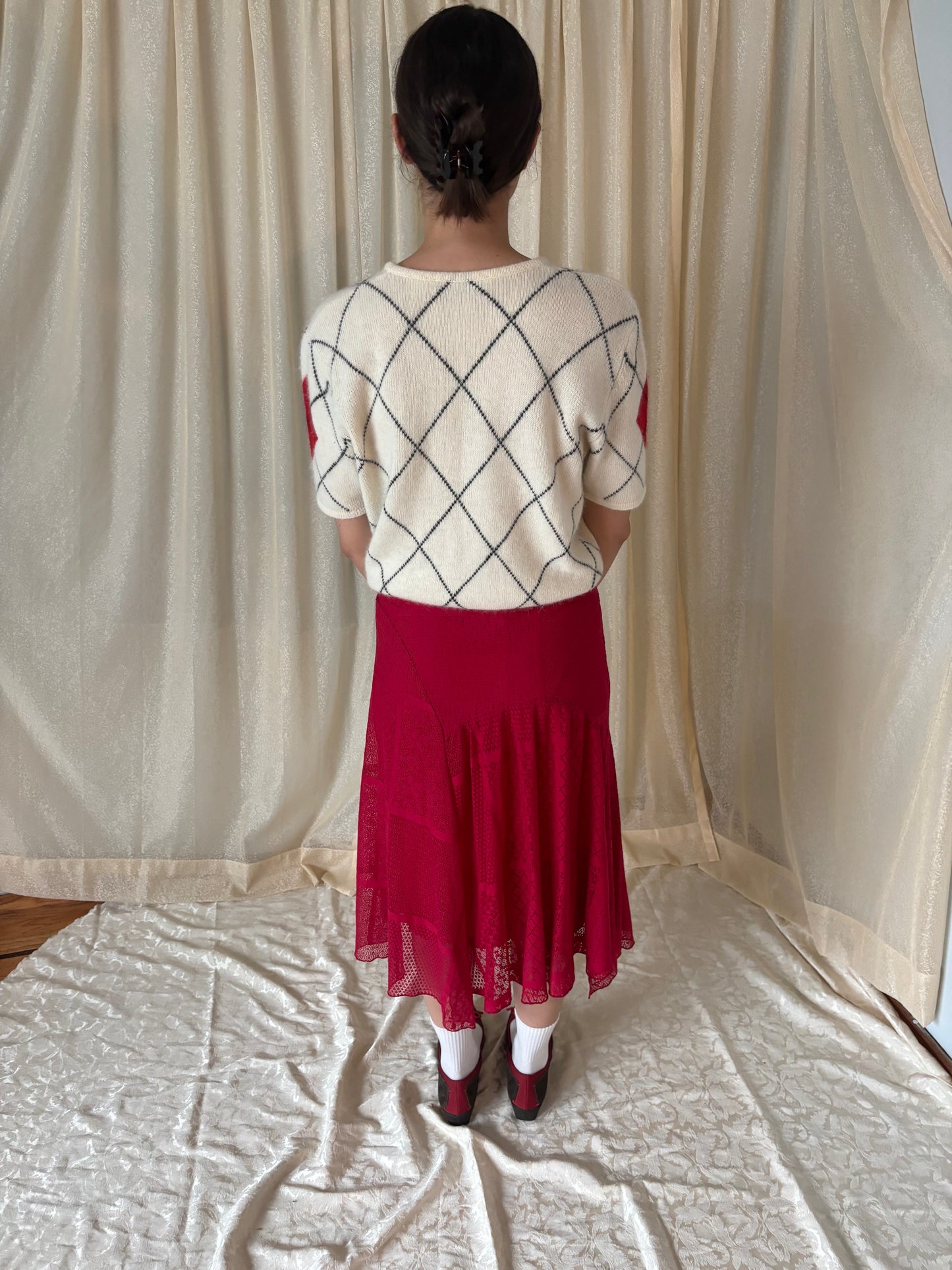80s wool and angora argyle sweater