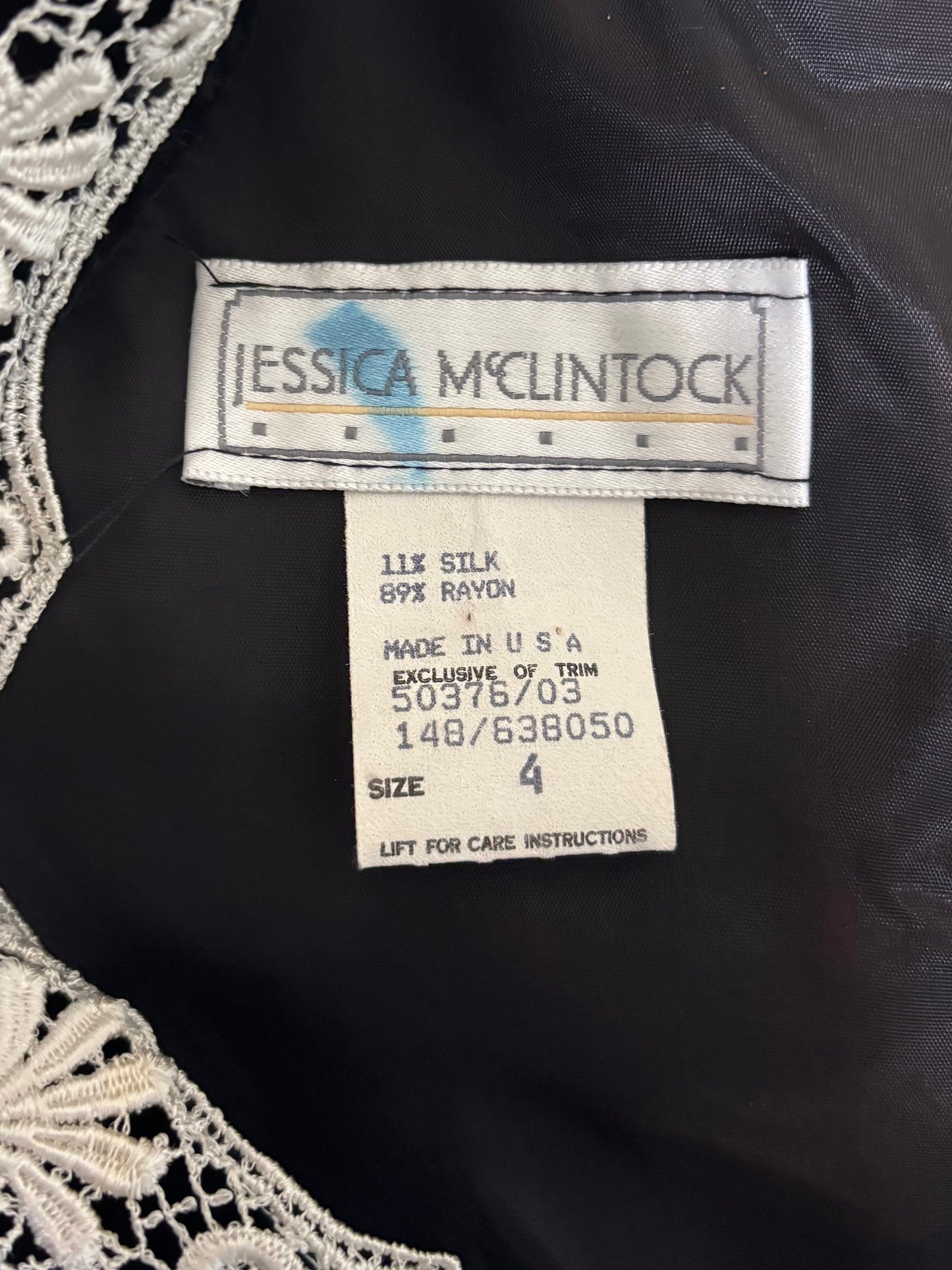 80s Jessica McClintock black velvet dress