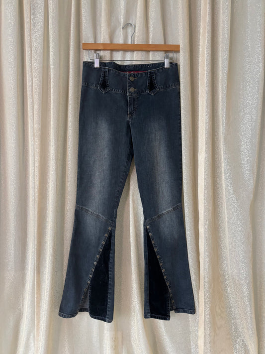 90s Mudd velvet denim flares