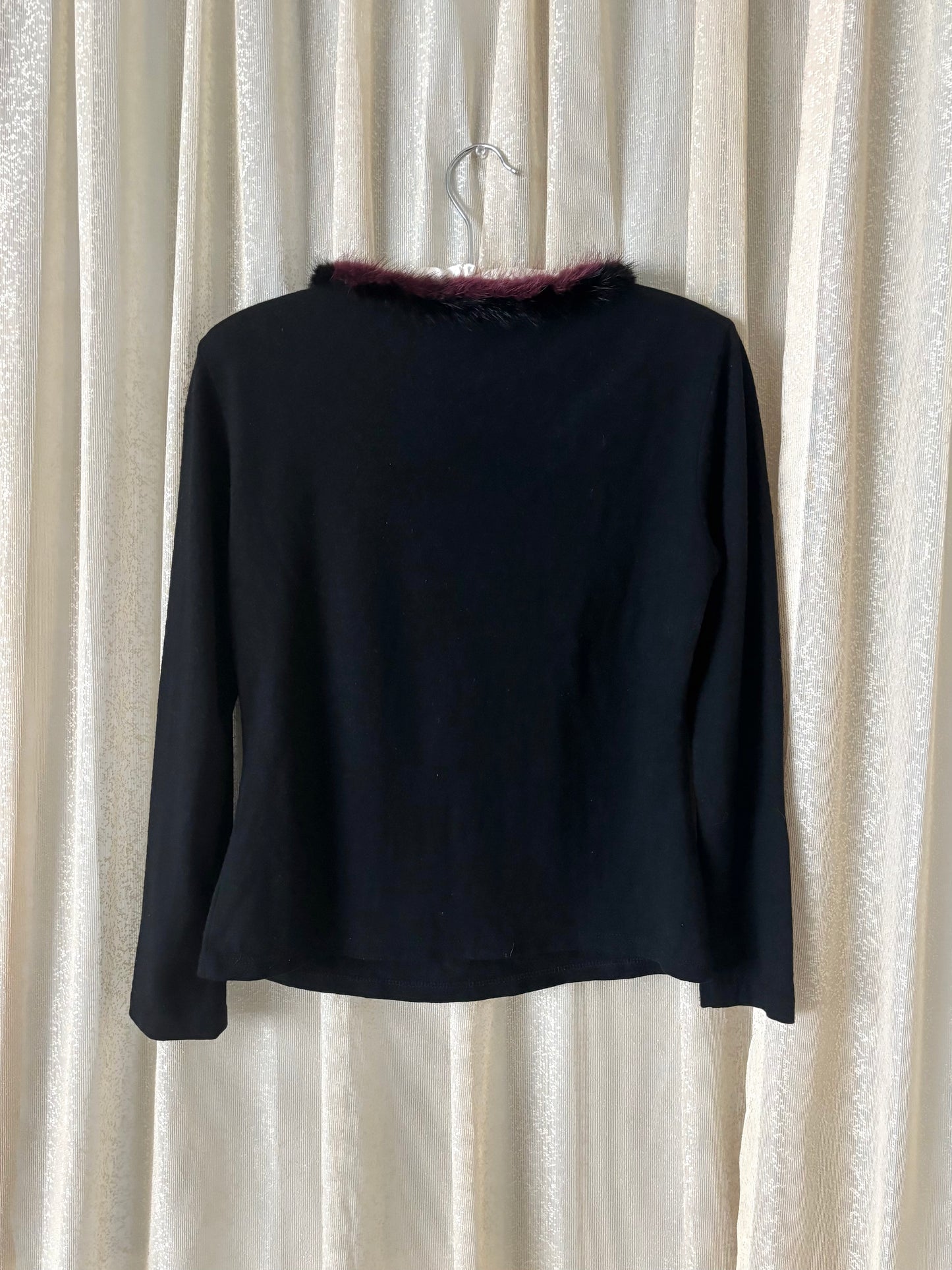 Vintage faux fur applique sweater