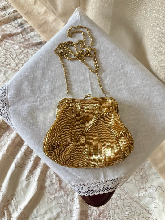 80s handmade beaded bag