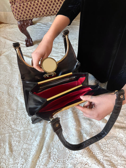 Vintage black leather purse