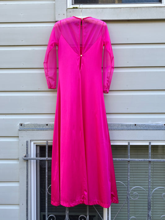 70s Frederick's hot pink robe/dress