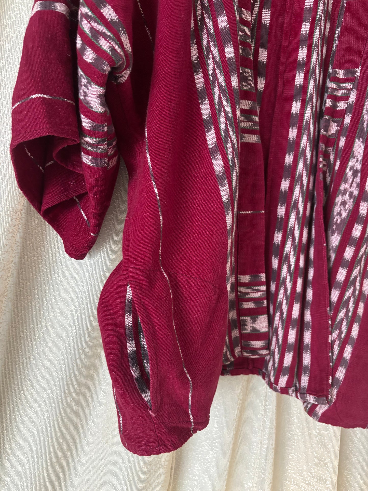 Vintage handwoven cotton Guatemalan kimono jacket