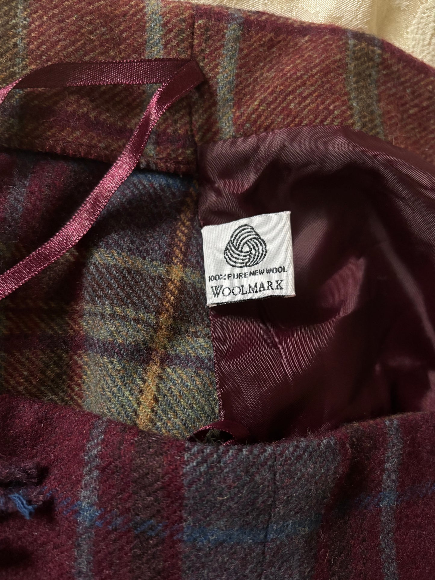 90s lambswool fringe blanket wrap skirt
