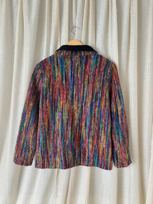 Multicolored stripe knit jacket
