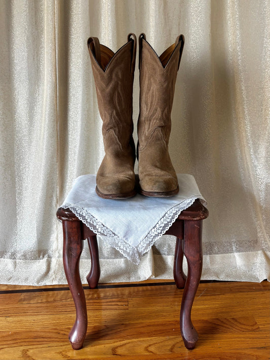 Vintage Frye suede western boots