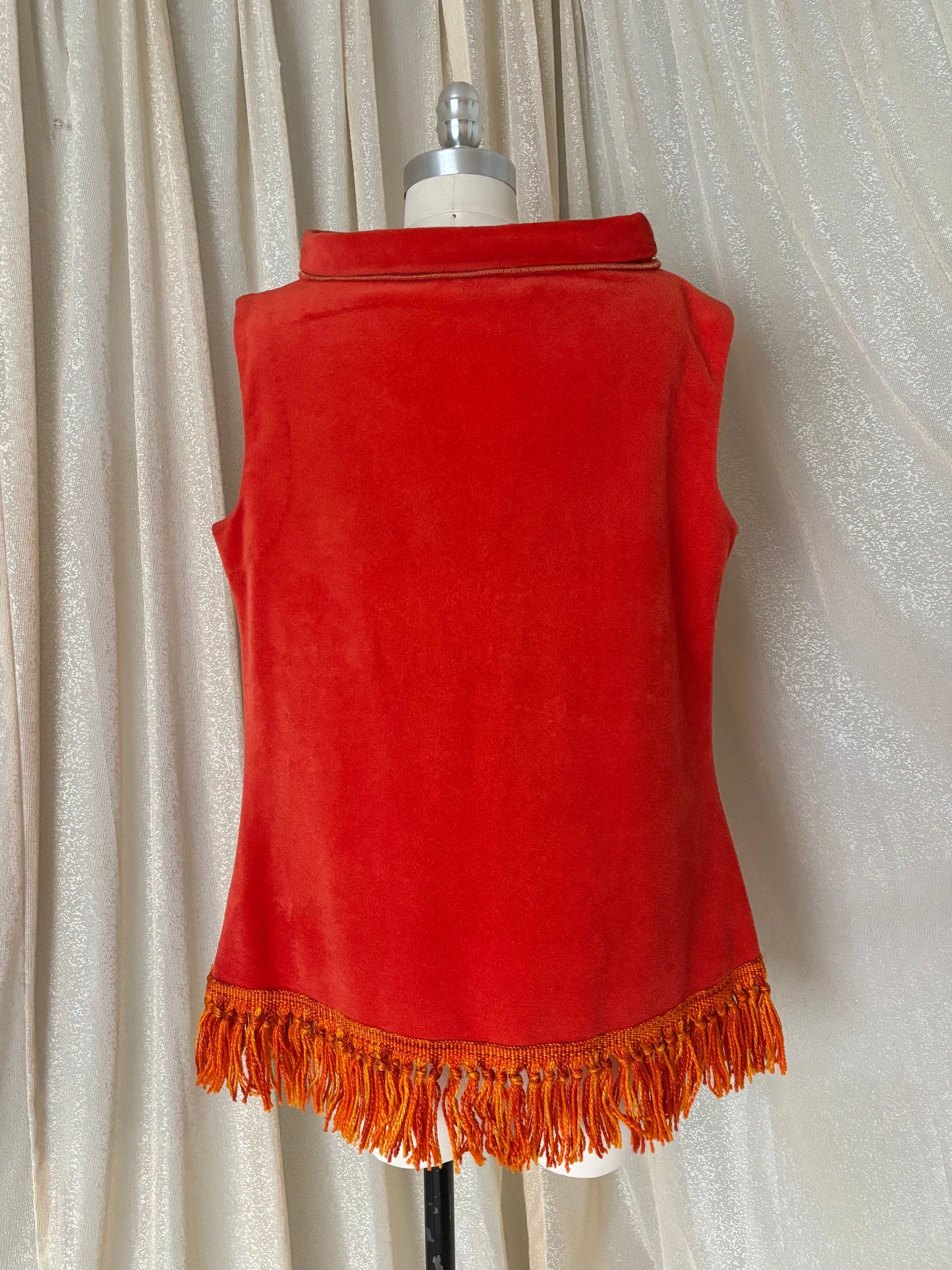 Rare 60s Joseph Magnin fringed terry velour mod shift dress