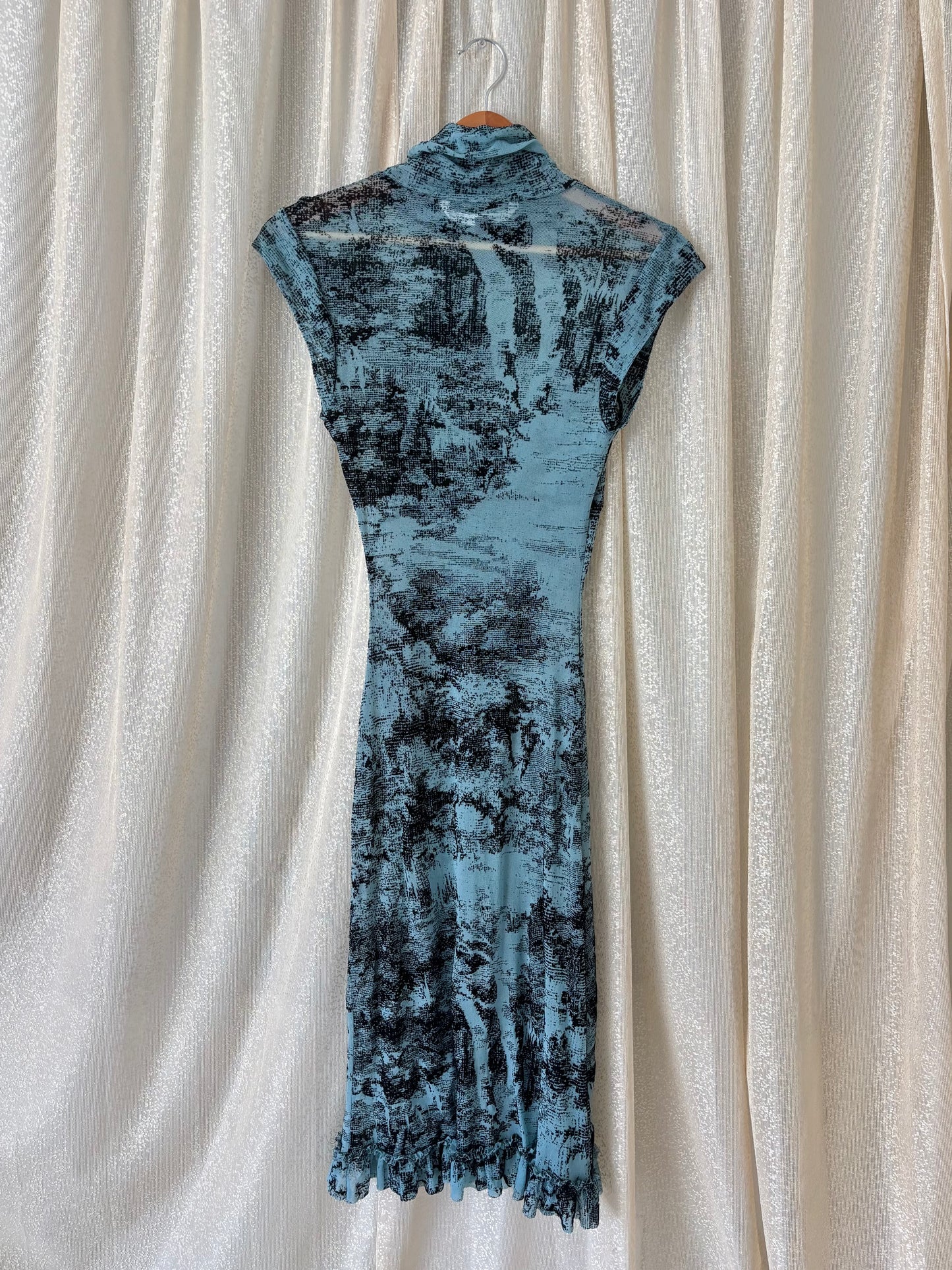 00s Diane von Furstenberg abstract mesh midi dress