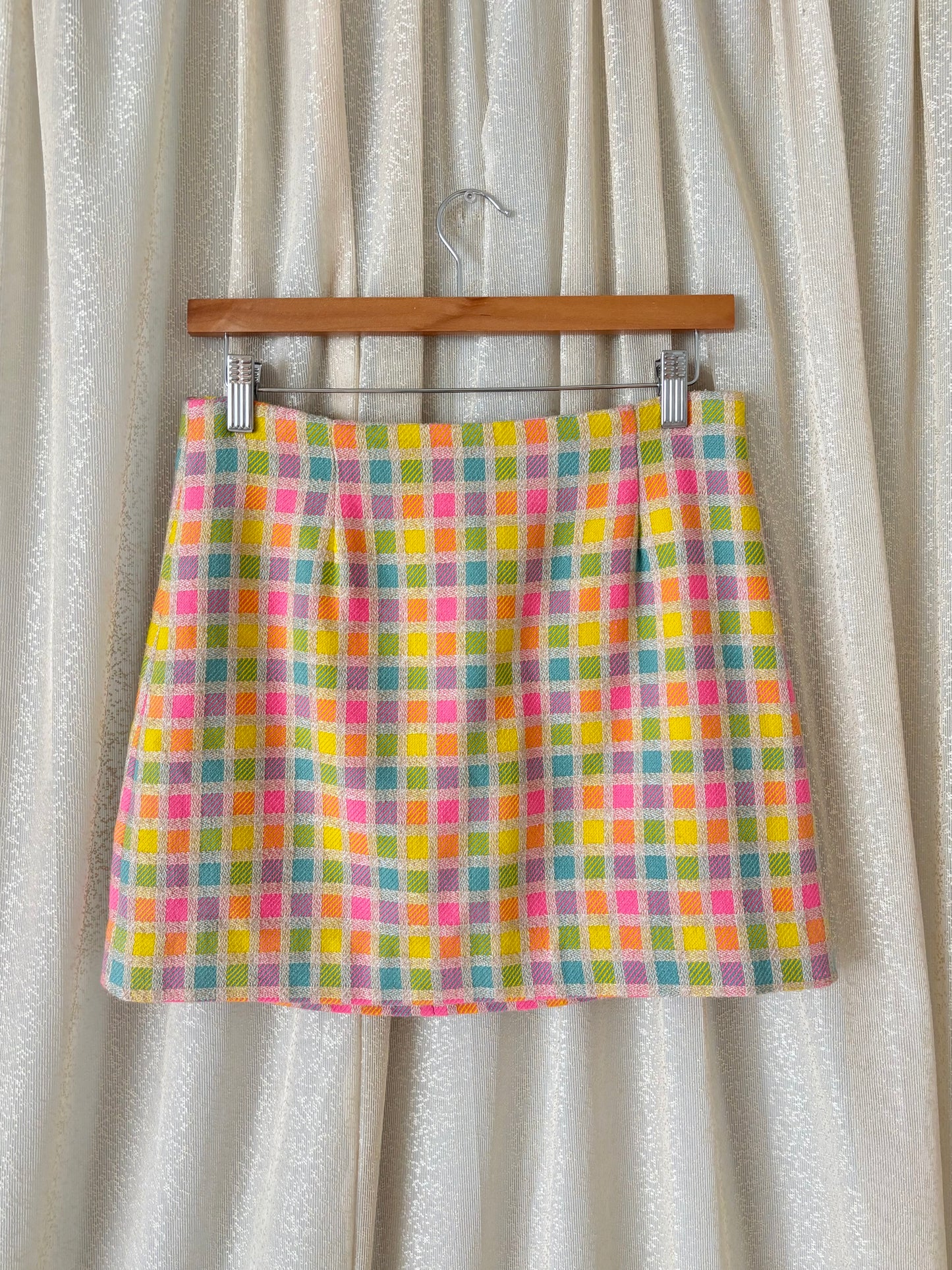 Lilly Pulitzer checkered bouclé mini skirt