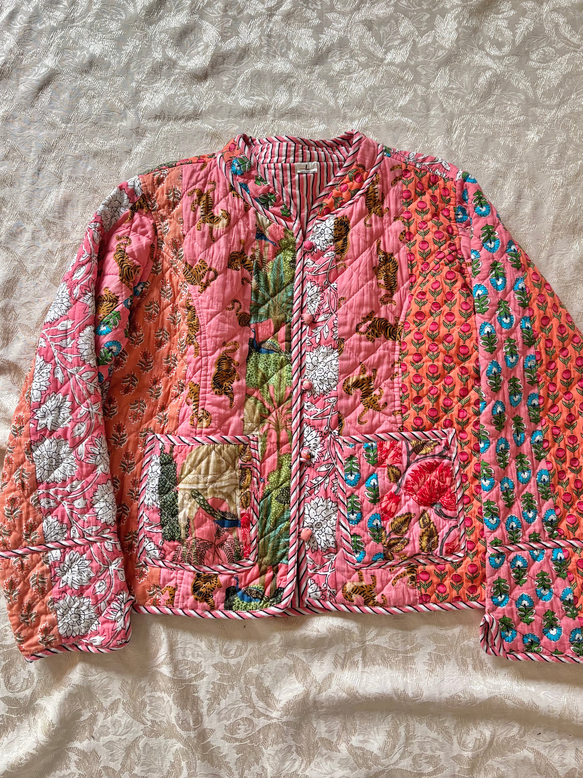 Vintage India cotton quilted patchwork jacket