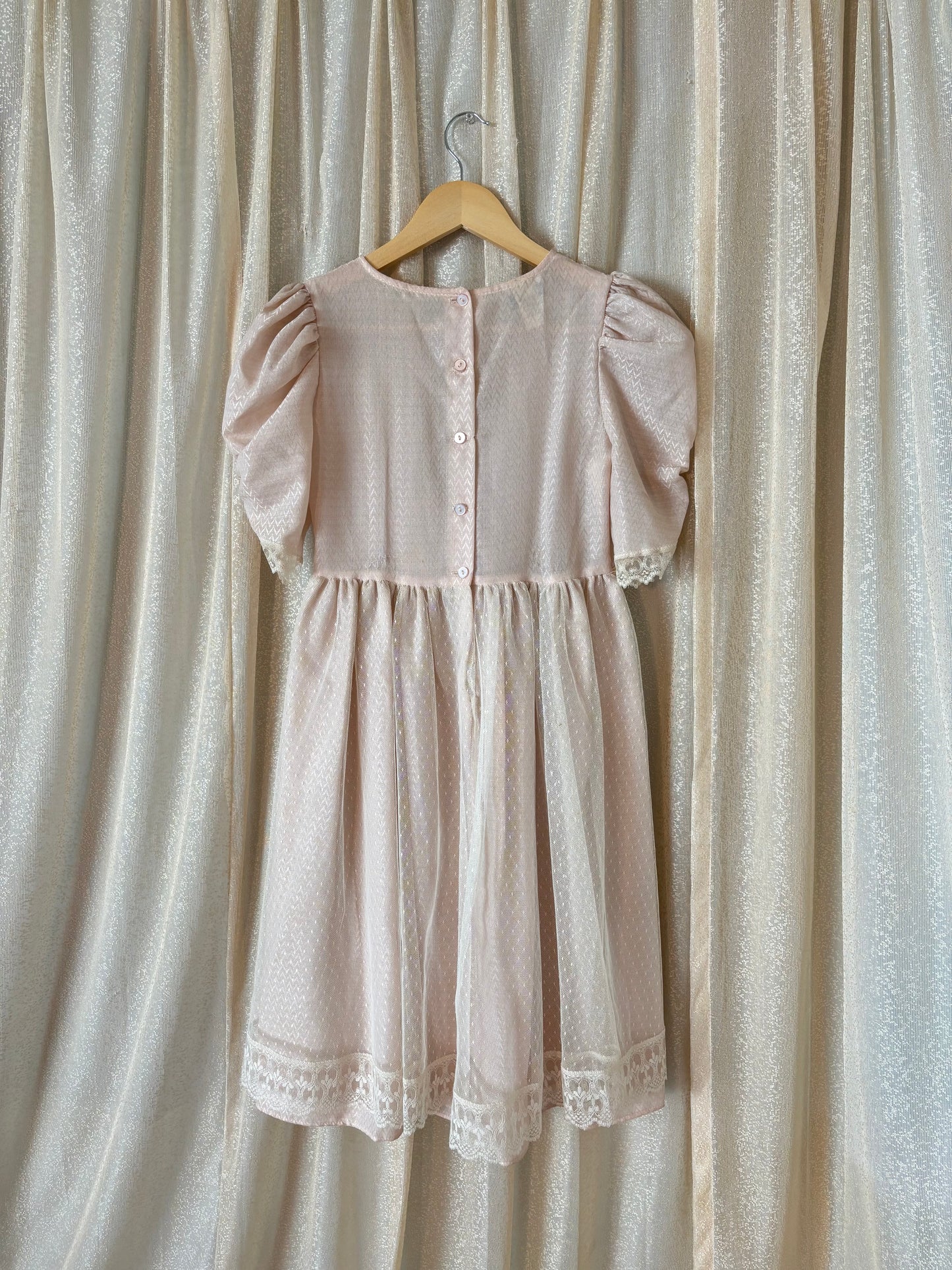 80s pale pink babydoll dress