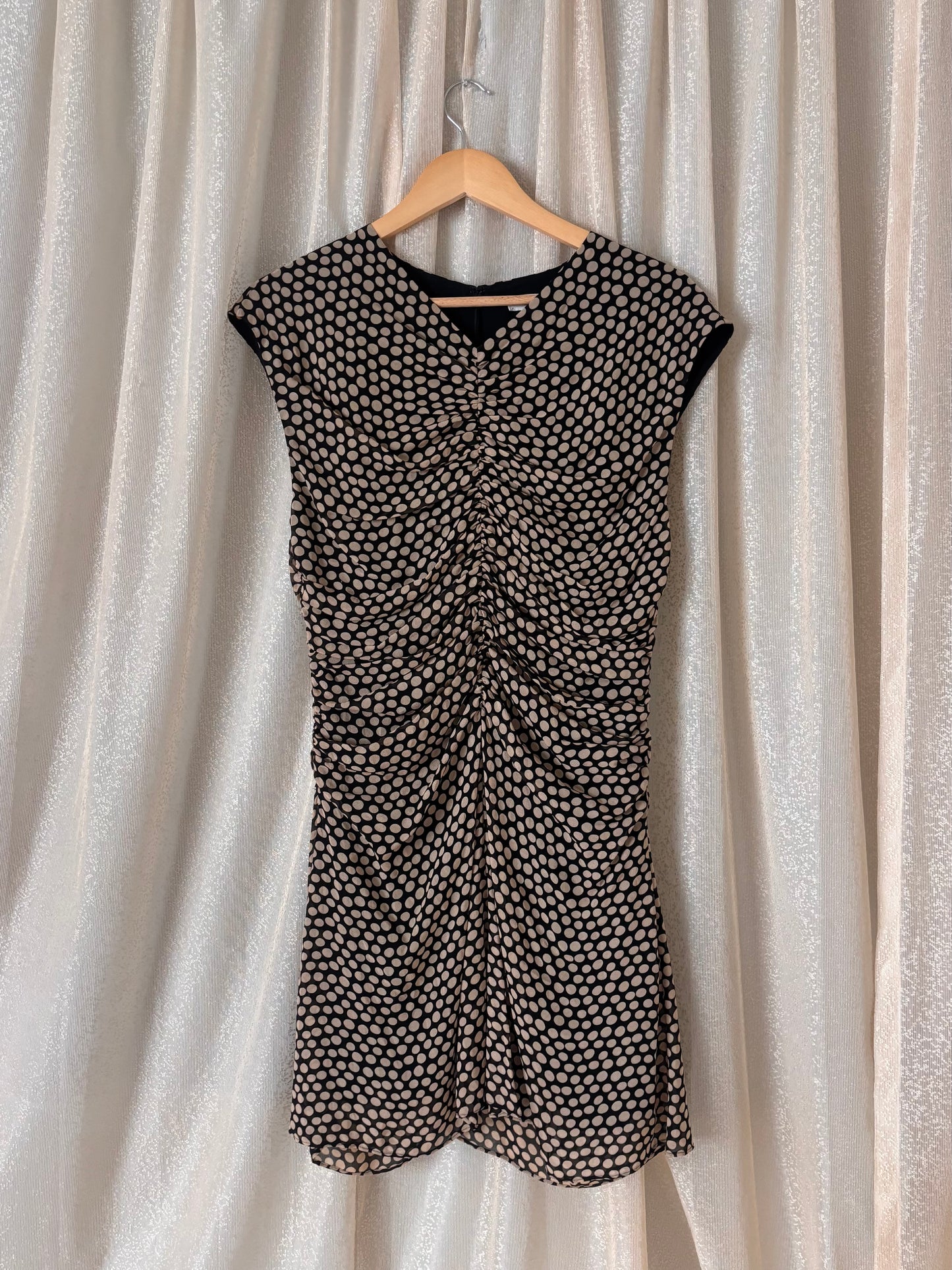 Banana Republic Georgette ruched polka dot dress