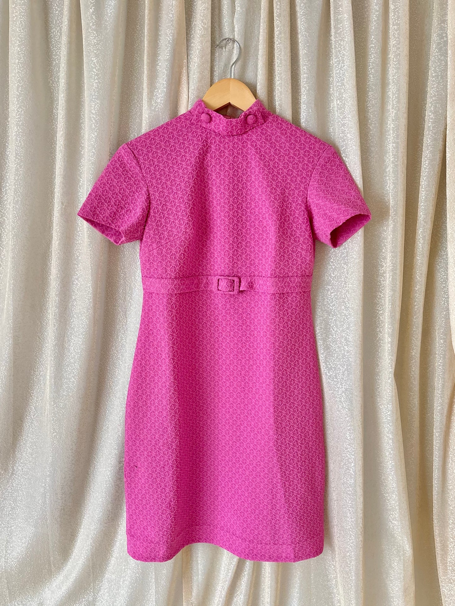 60s bubblegum pink mini dress
