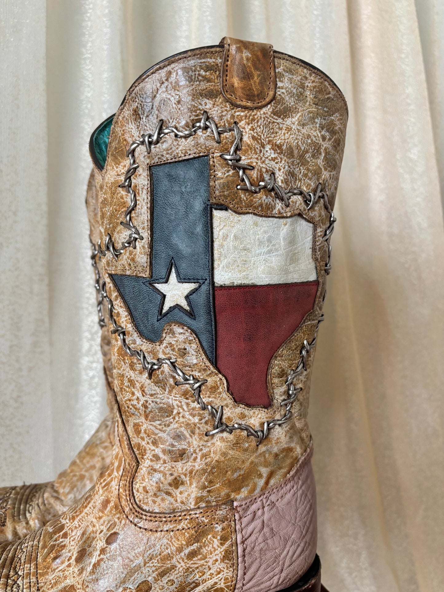 Texas Flag Shaft Western Corral boots