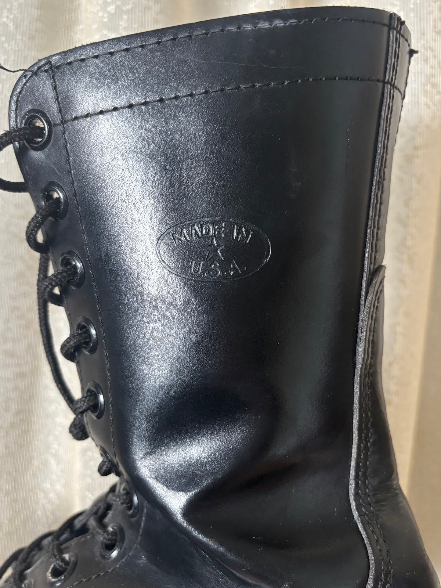 70s diagonal zip lace-up jump boots