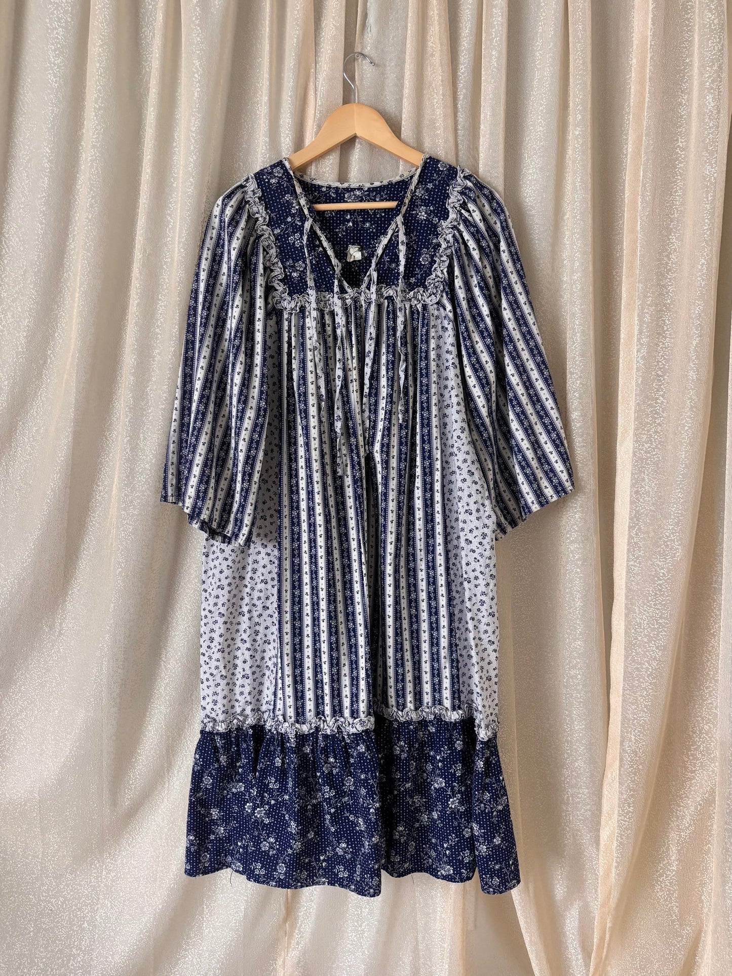 Vintage floral striped prairie dress