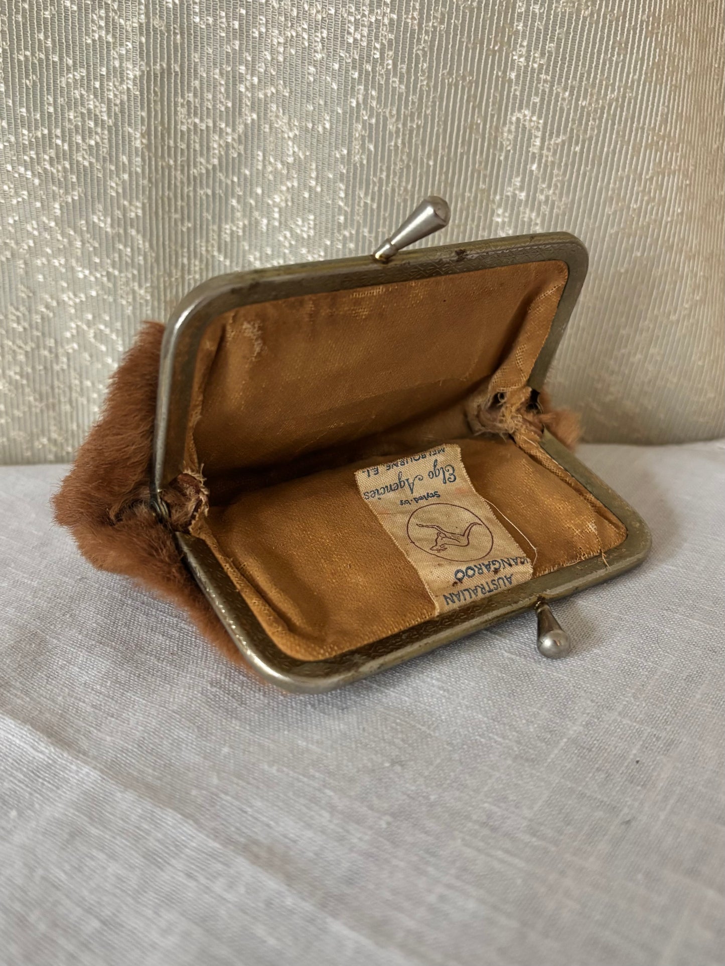 70s Australian kangaroo fur coin purse