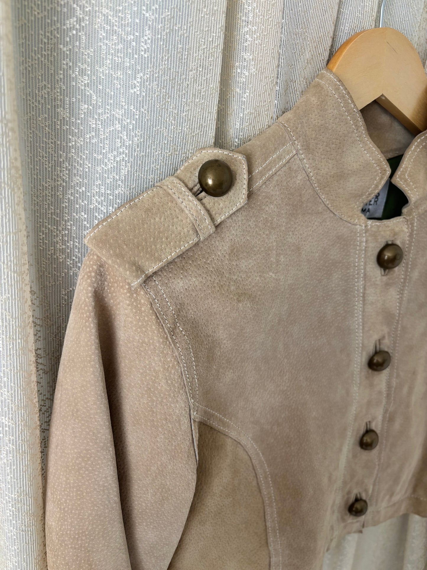 90s/00s Wilsons Maxima suede cropped military jacket