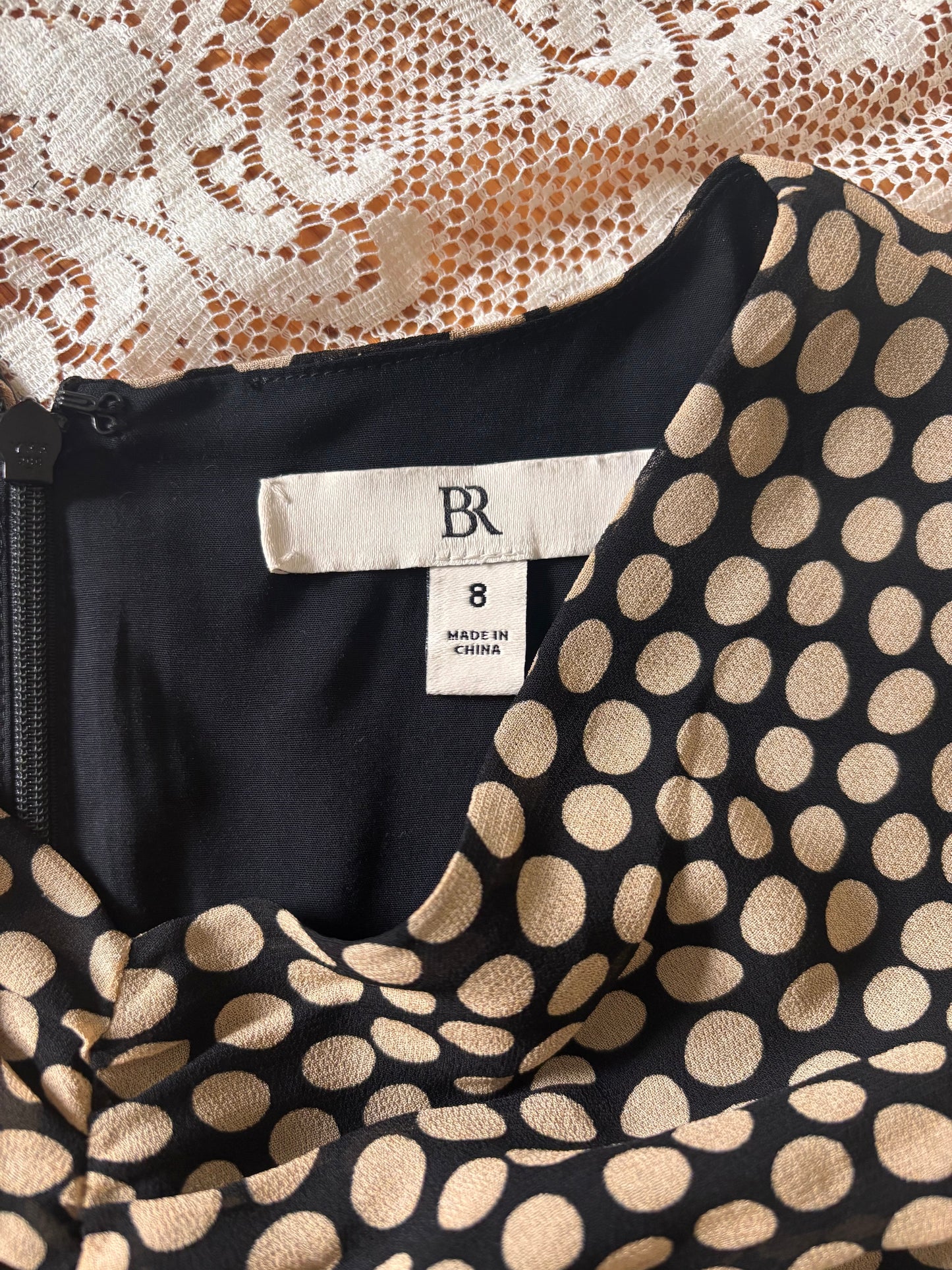 Banana Republic Georgette ruched polka dot dress