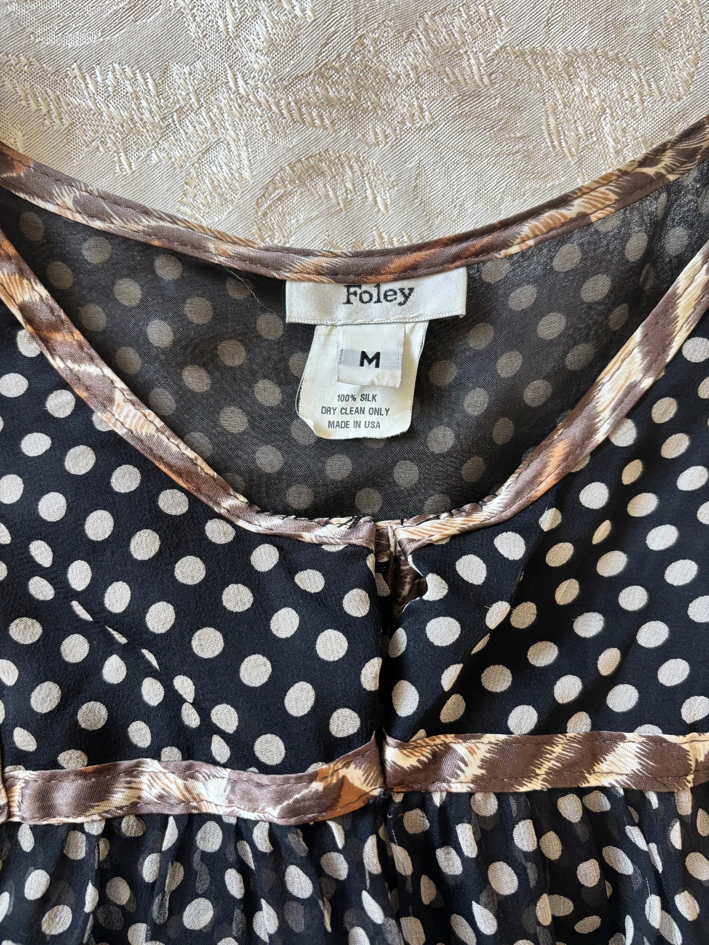 Sheer silk polka dot dress
