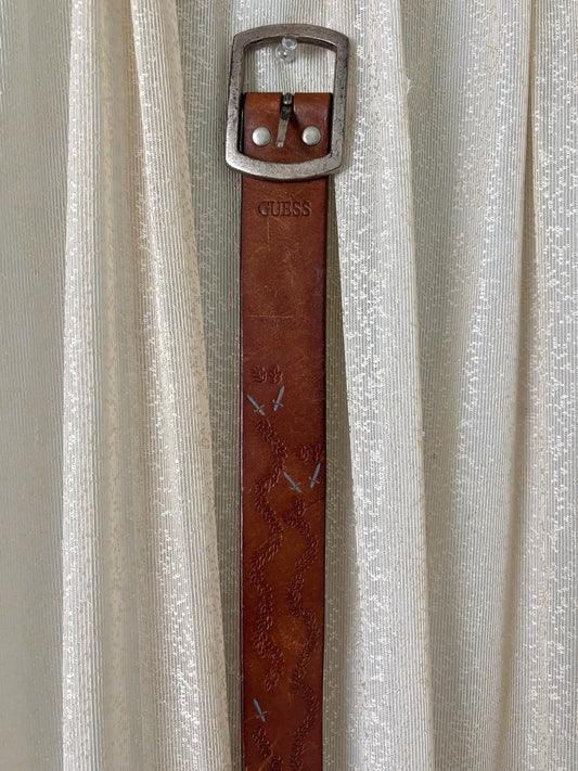 Vintage Guess embossed leather belt