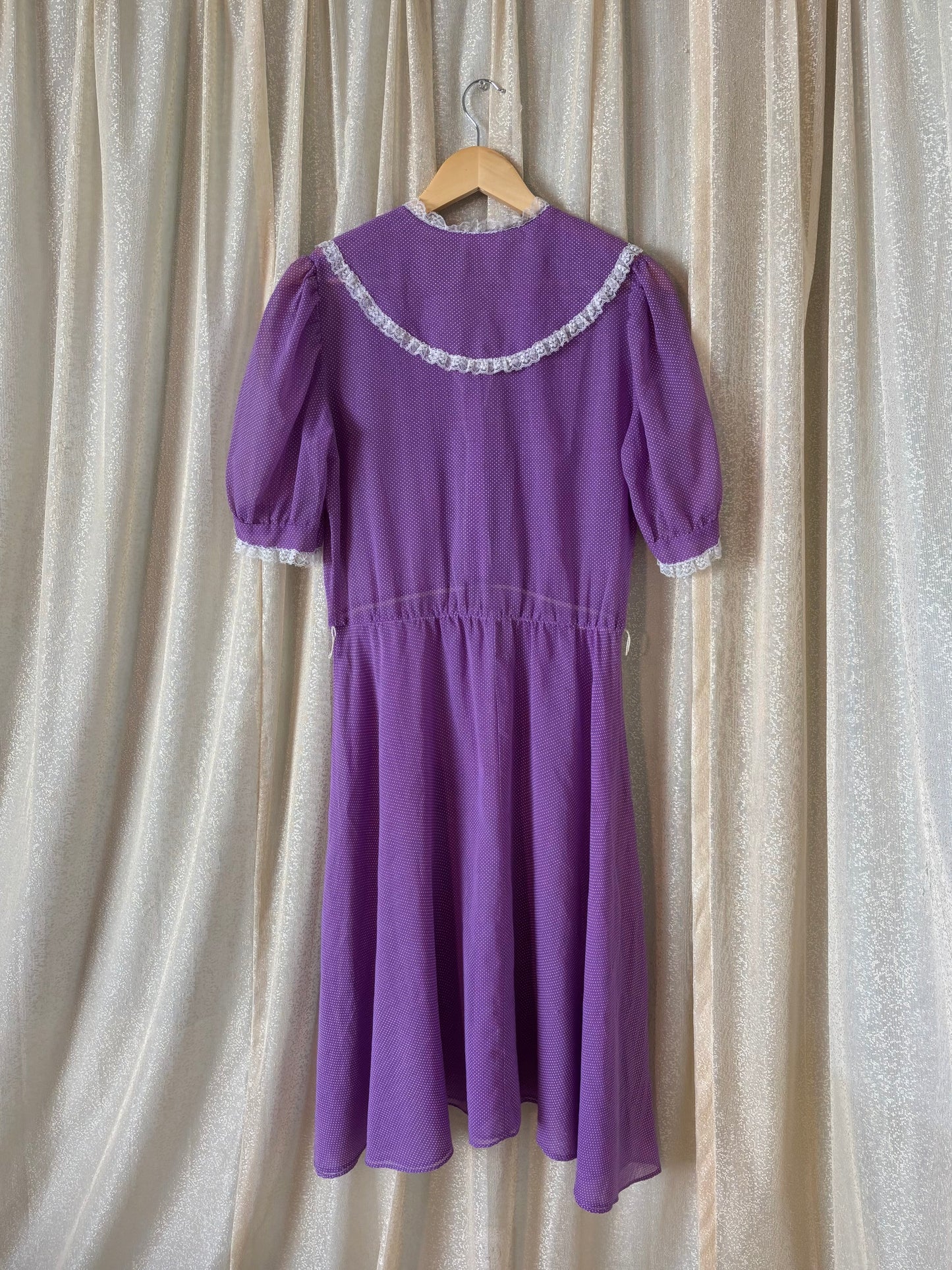 80s You Babes II purple polka dot prairie dress