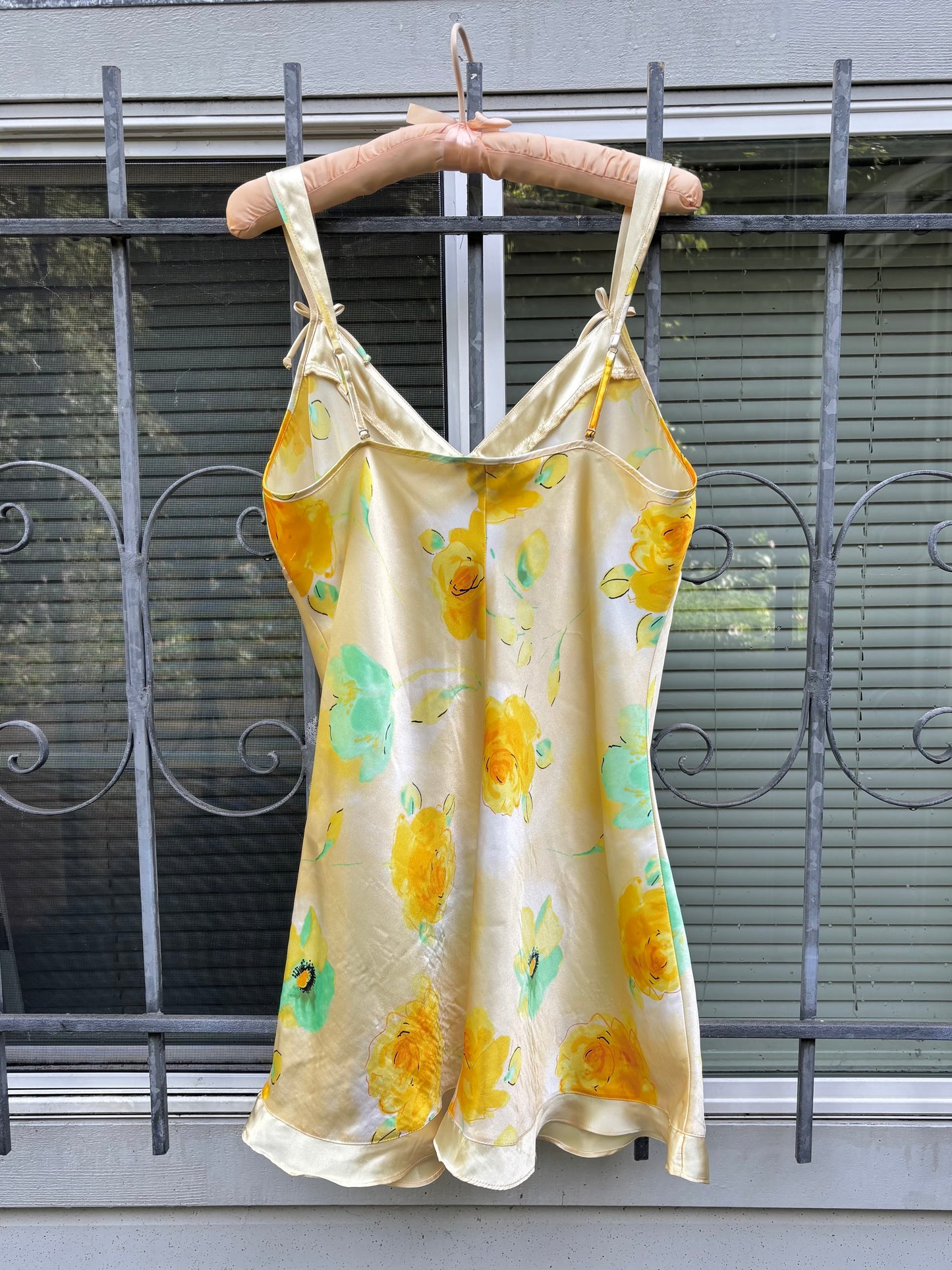 Yellow floral slip dress