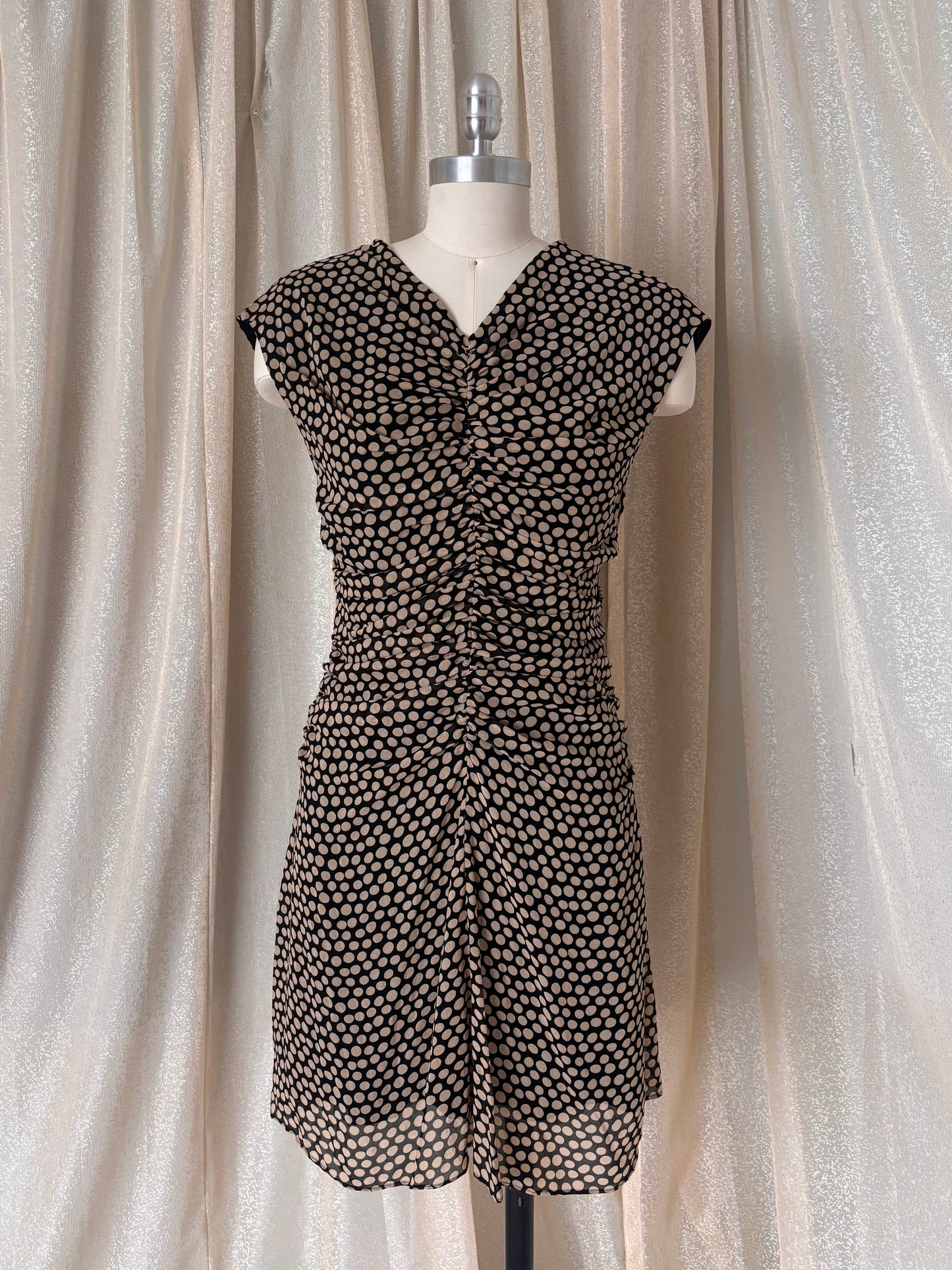 Banana Republic Georgette ruched polka dot dress