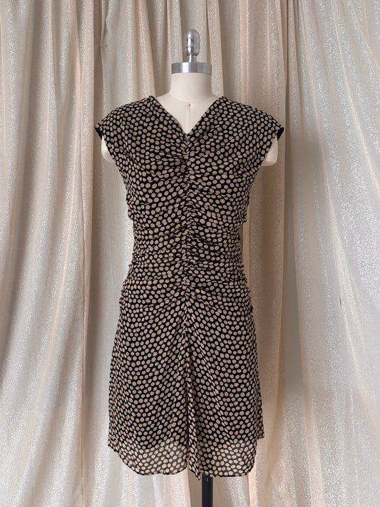 Banana Republic Georgette ruched polka dot dress