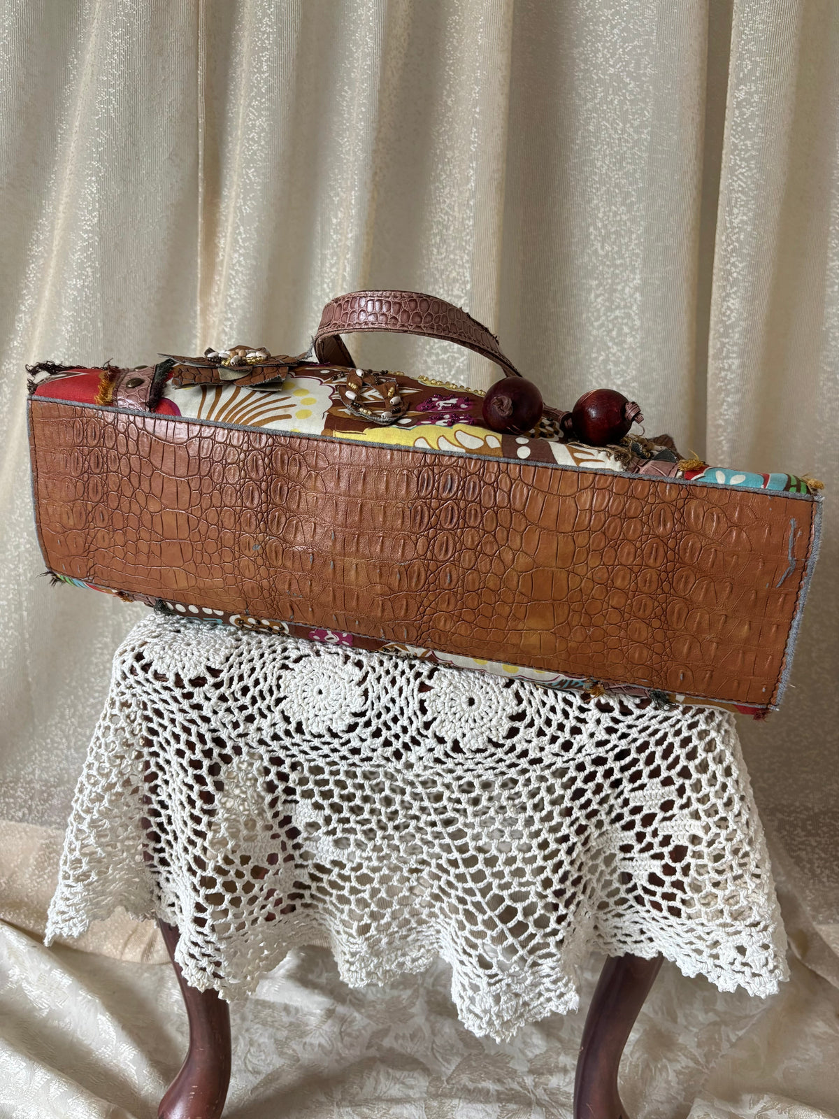 Vintage Mary Frances boho beaded shoulder bag
