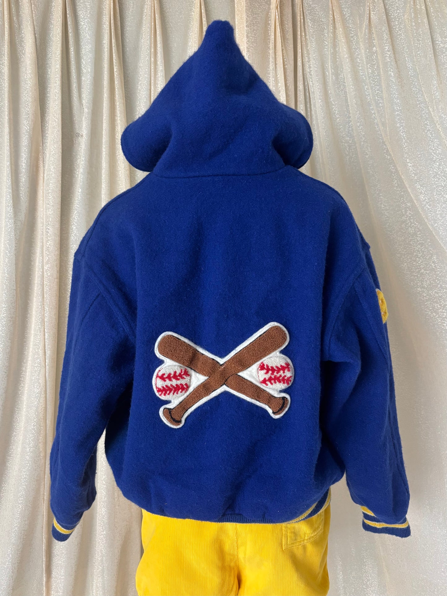 80s custom wool baseball patch varsity jacket