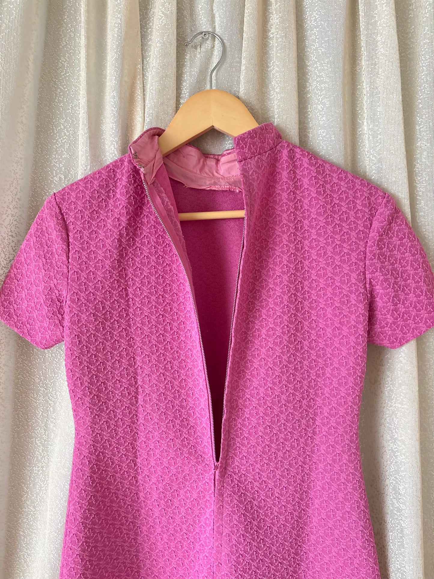 60s bubblegum pink mini dress